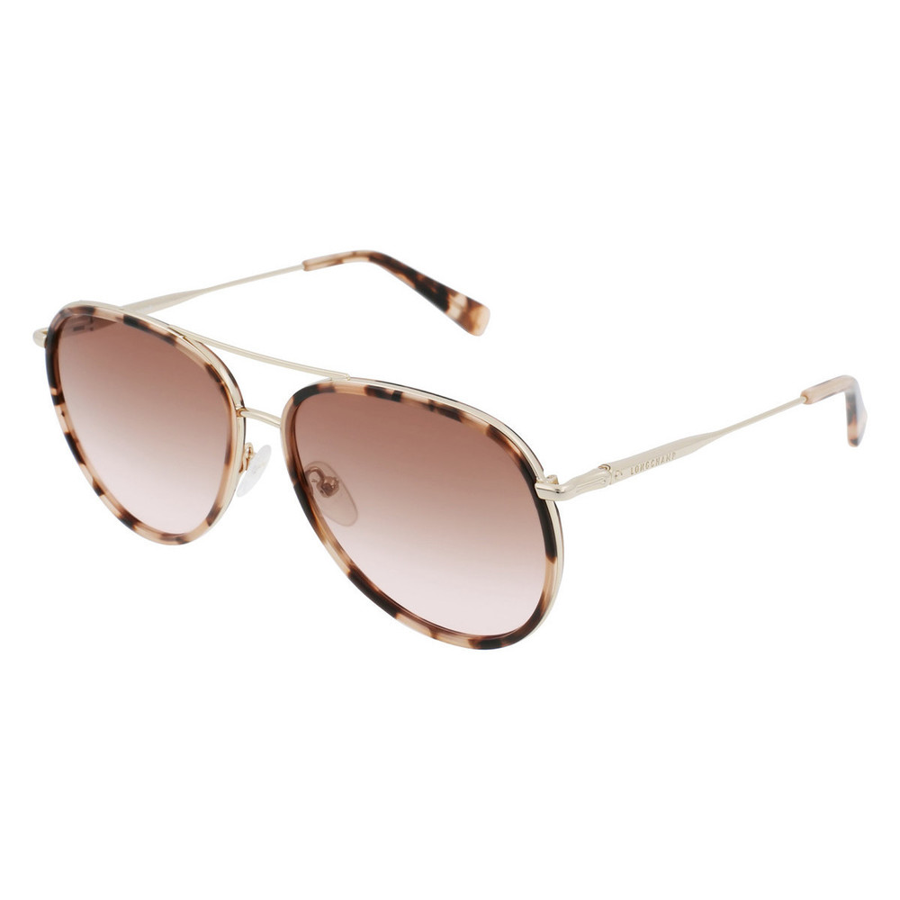 NEW Longchamp LO684S 716 Gold & Rose Tortoise Aviator Sunglasses with Rose Lens